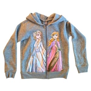 Disney Girls Gray Frozen Fleece Hoodie Size 6